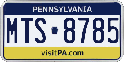 PA license plate MTS8785