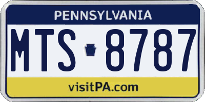 PA license plate MTS8787