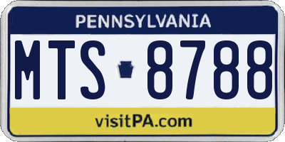 PA license plate MTS8788