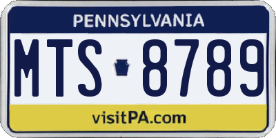 PA license plate MTS8789