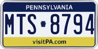 PA license plate MTS8794