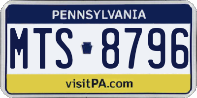 PA license plate MTS8796