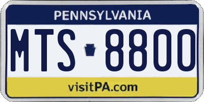 PA license plate MTS8800