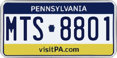PA license plate MTS8801