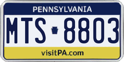 PA license plate MTS8803
