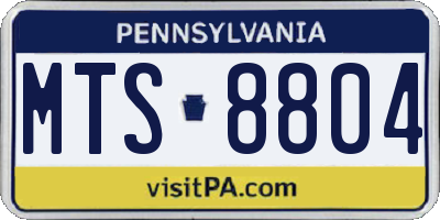 PA license plate MTS8804