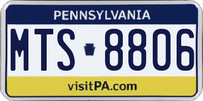 PA license plate MTS8806