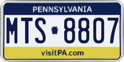 PA license plate MTS8807