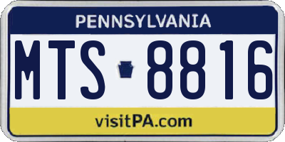 PA license plate MTS8816