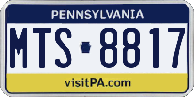 PA license plate MTS8817