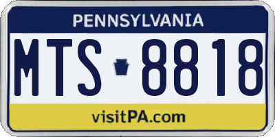 PA license plate MTS8818