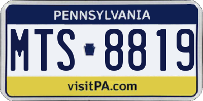 PA license plate MTS8819