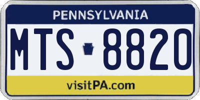 PA license plate MTS8820