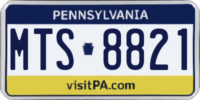 PA license plate MTS8821