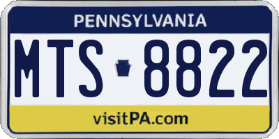 PA license plate MTS8822