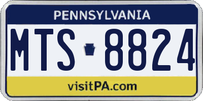 PA license plate MTS8824