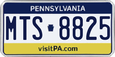 PA license plate MTS8825