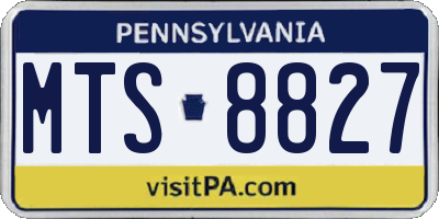 PA license plate MTS8827