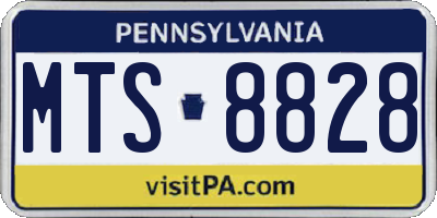 PA license plate MTS8828