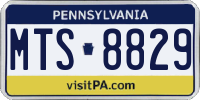 PA license plate MTS8829