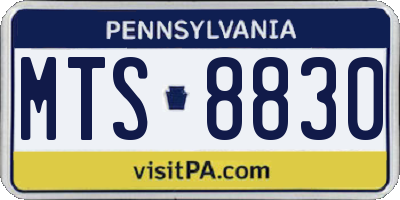 PA license plate MTS8830