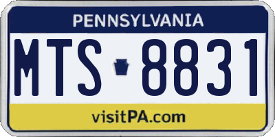 PA license plate MTS8831