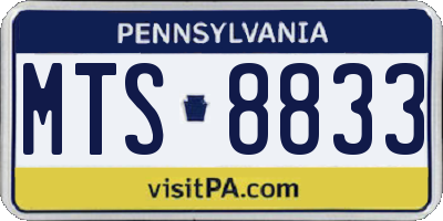 PA license plate MTS8833