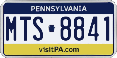 PA license plate MTS8841