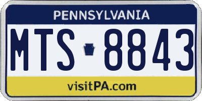 PA license plate MTS8843