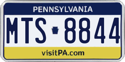 PA license plate MTS8844
