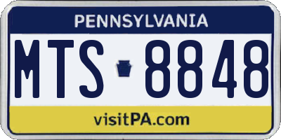 PA license plate MTS8848