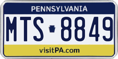 PA license plate MTS8849