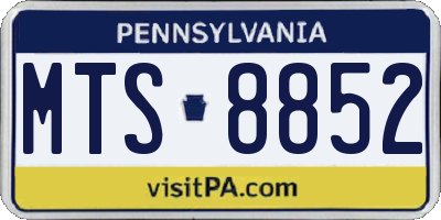 PA license plate MTS8852