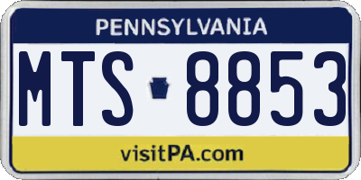 PA license plate MTS8853