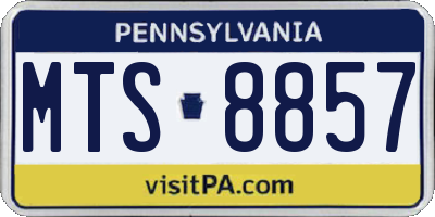 PA license plate MTS8857