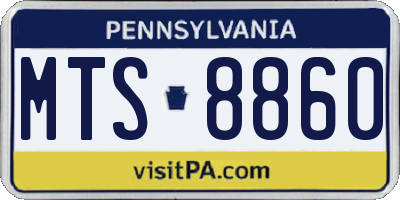 PA license plate MTS8860