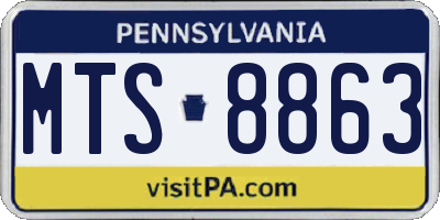PA license plate MTS8863