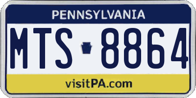 PA license plate MTS8864