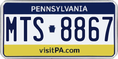 PA license plate MTS8867