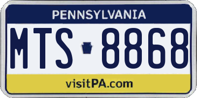 PA license plate MTS8868