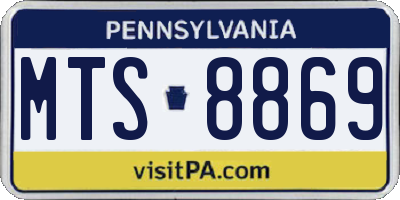 PA license plate MTS8869