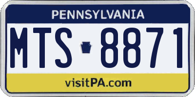 PA license plate MTS8871