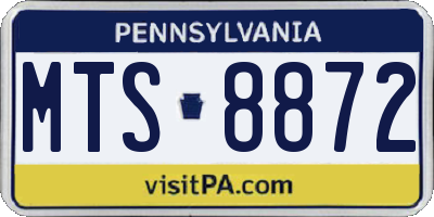 PA license plate MTS8872