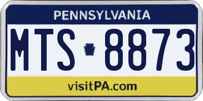 PA license plate MTS8873