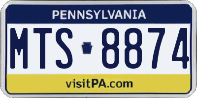 PA license plate MTS8874