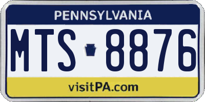 PA license plate MTS8876