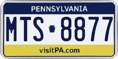 PA license plate MTS8877
