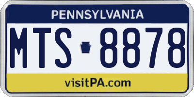 PA license plate MTS8878