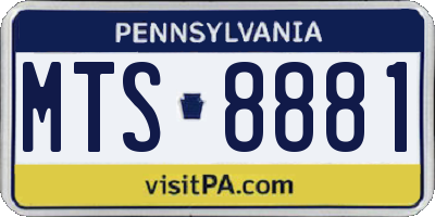 PA license plate MTS8881