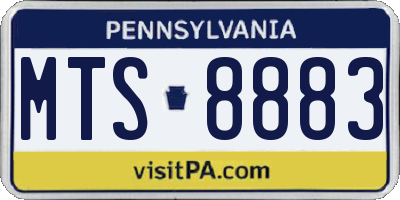 PA license plate MTS8883